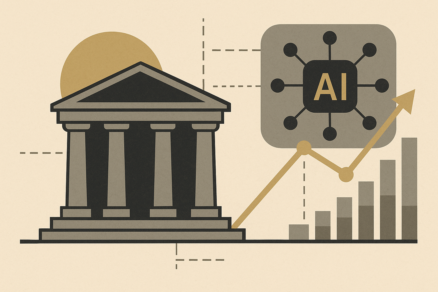 Abstract diagram of AI integration in federal systems.