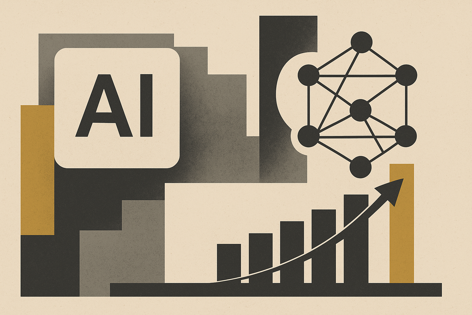 Data visualization of AI research expansion.
