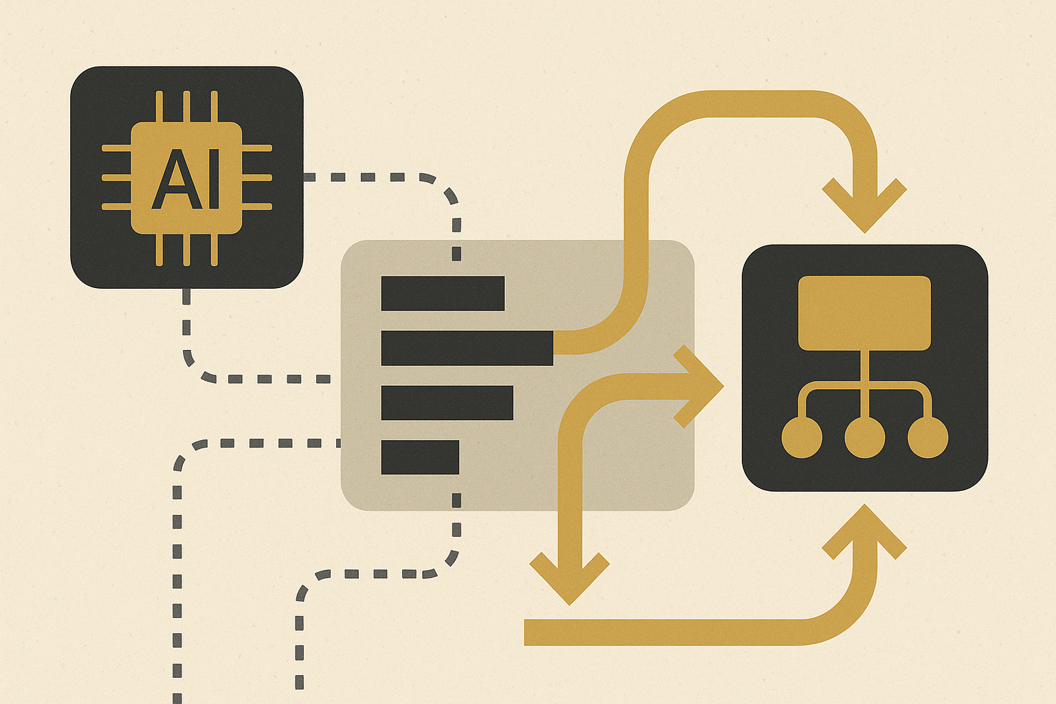 Diagram of AI and low-code platform integration.