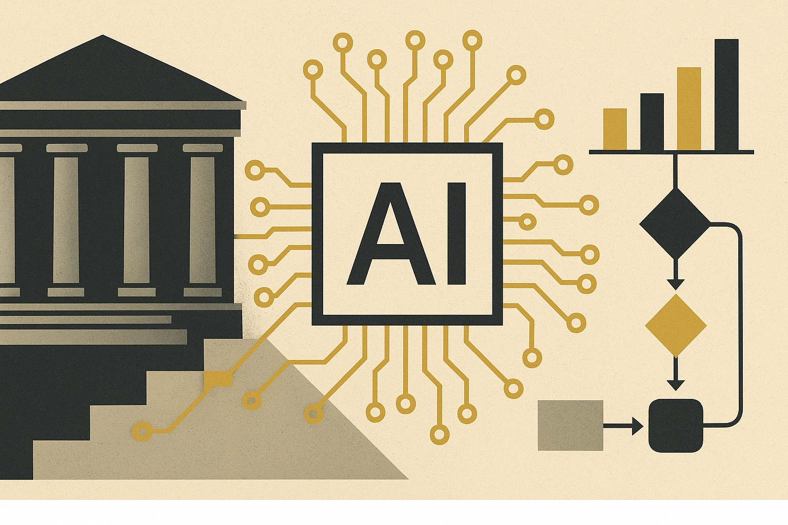 Conceptual illustration of AI integration in federal systems.