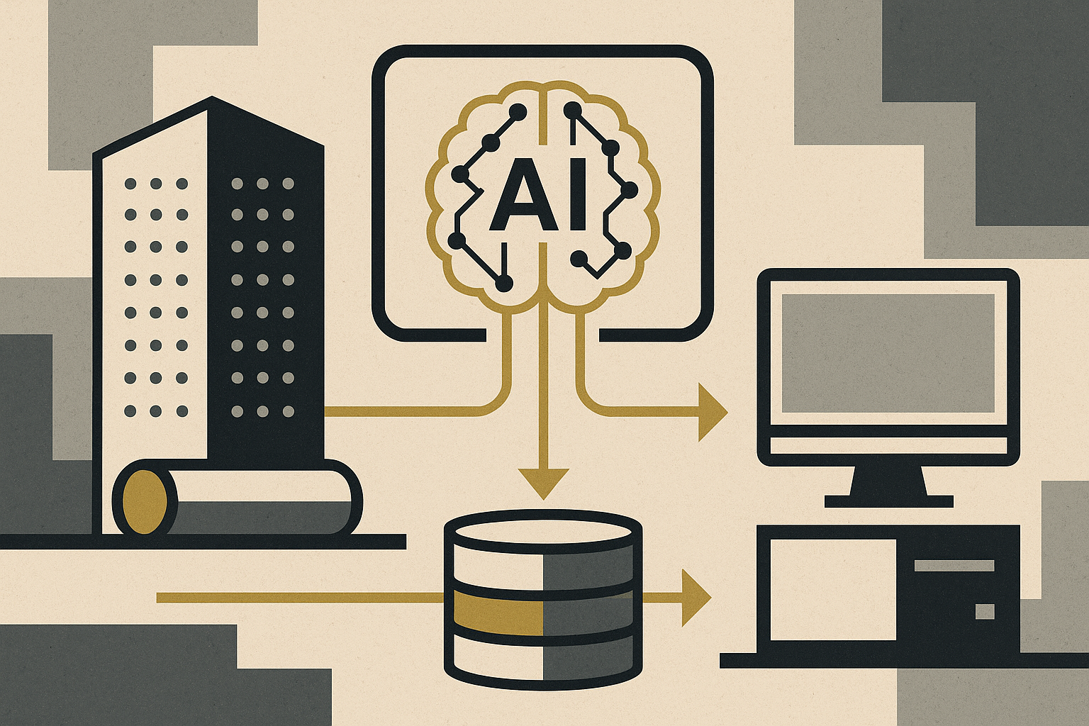 Diagram illustrating the integration of AI models, data, and compute resources.