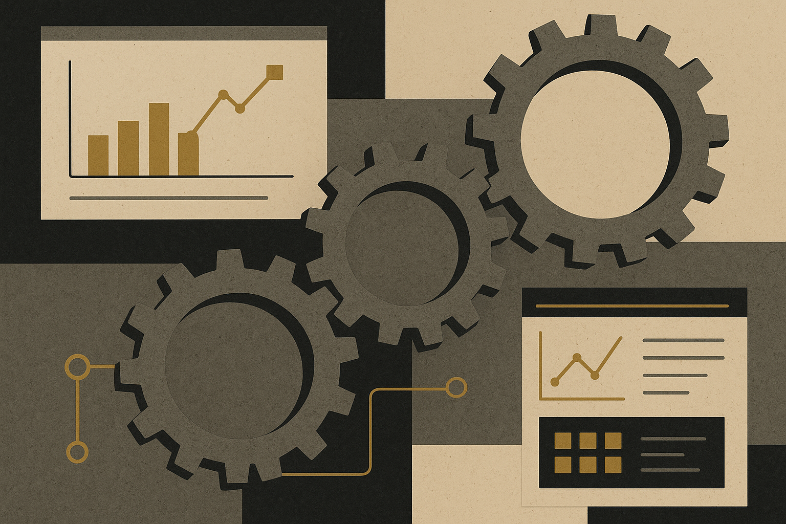 Abstract illustration of procurement systems and cultural change.