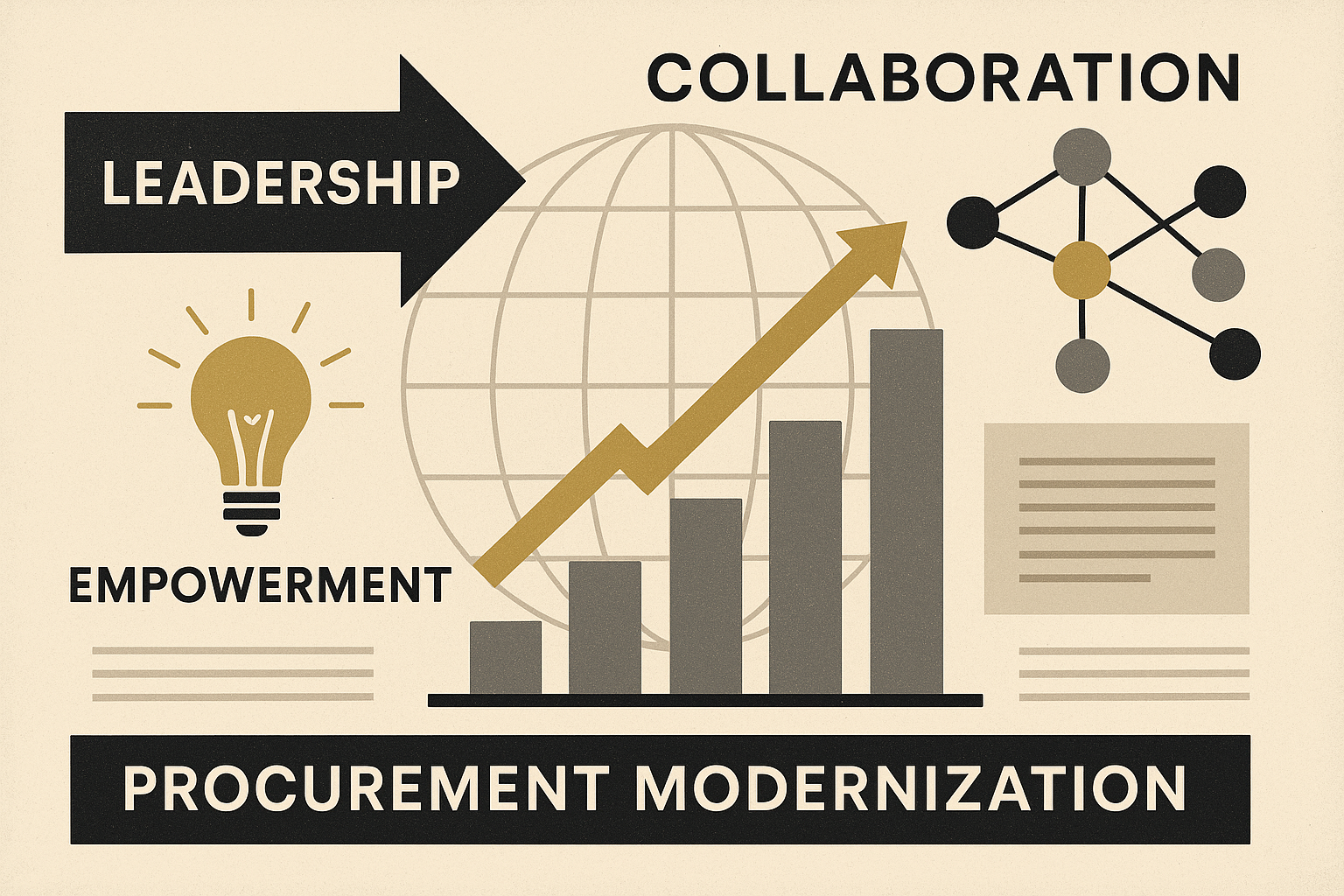 Diagram showing leadership and empowerment in procurement.