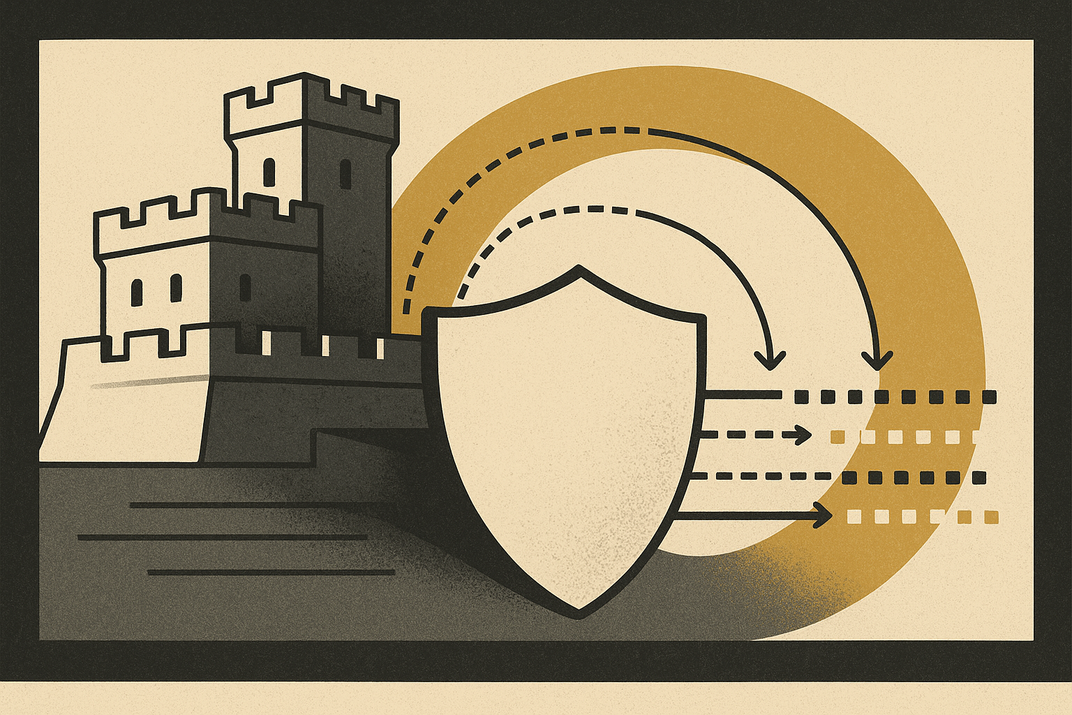 Conceptual illustration of a layered defense system.
