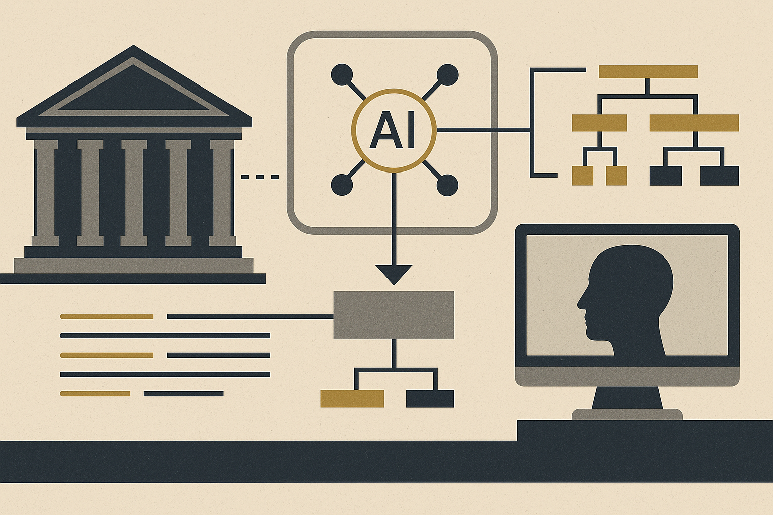 Diagram of assistive AI in federal operations.