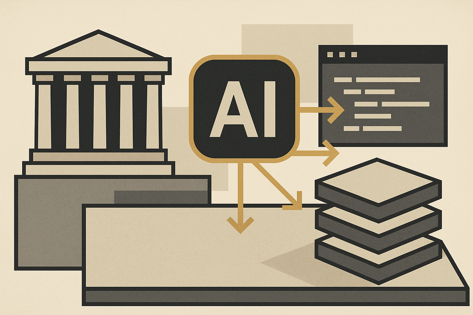 Conceptual diagram of AI integration in software development.