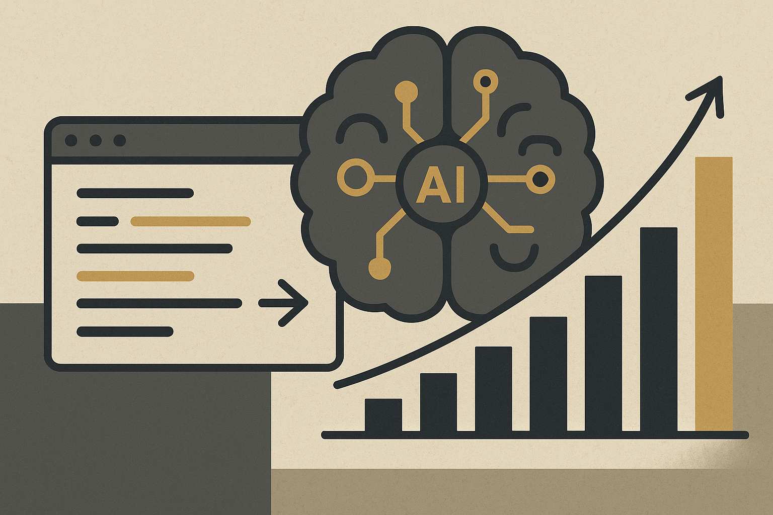 Data visualization of AI-driven productivity improvements.