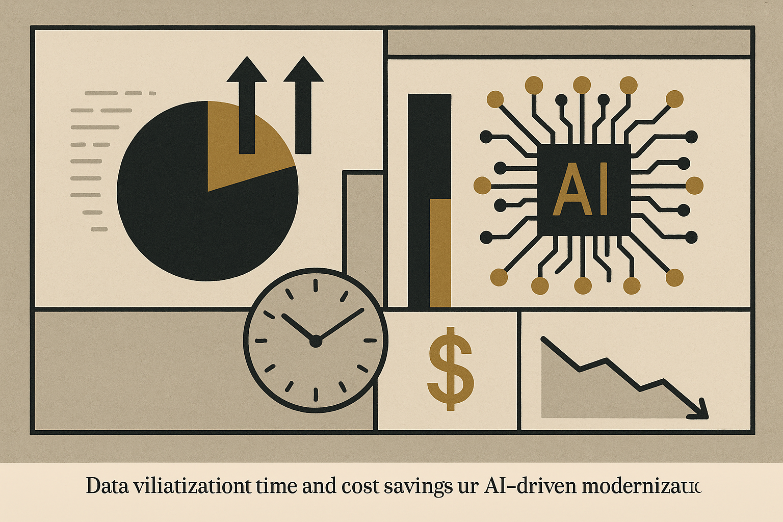 Data visualization of time and cost savings from AI-driven modernization.